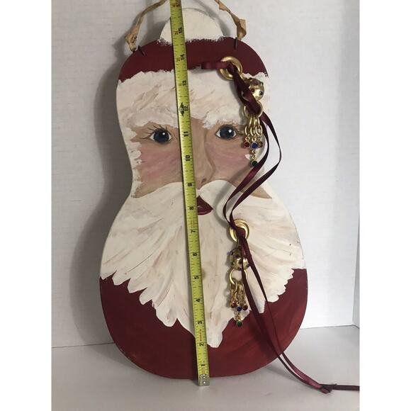Hand Painted Wooden Santa Face Wall Decor Plaque Folk Christmas 1999 - Picture 8 of 14